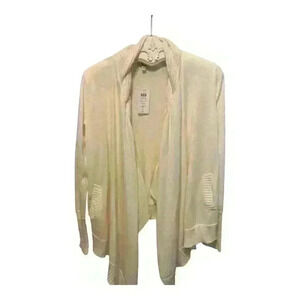 Cache Women's Ivory Open Front Waterfall Cardigan Sweater Size M